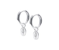 Rose Birth Flower Silver Huggie Earring Charms HO-2712